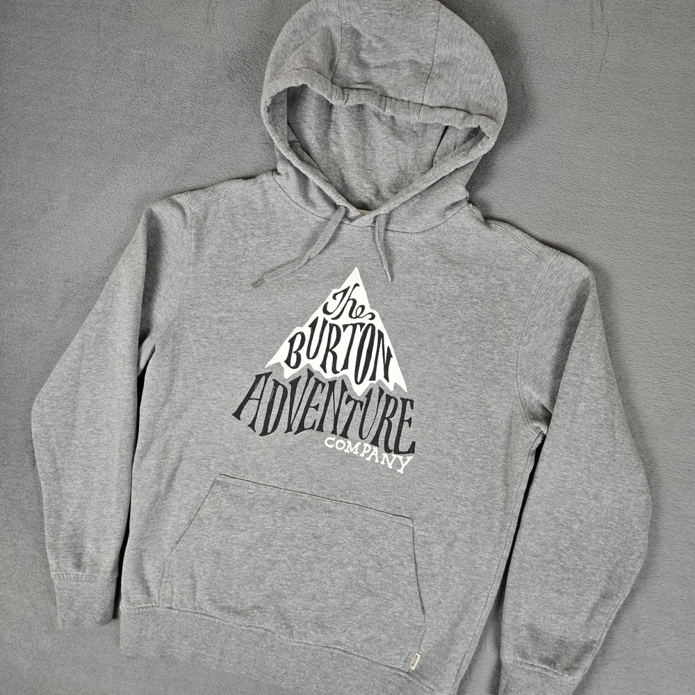 Burton Hoodie Mens Small Grey Pullover Hooded Sweatshirt The Adventure‎ Company